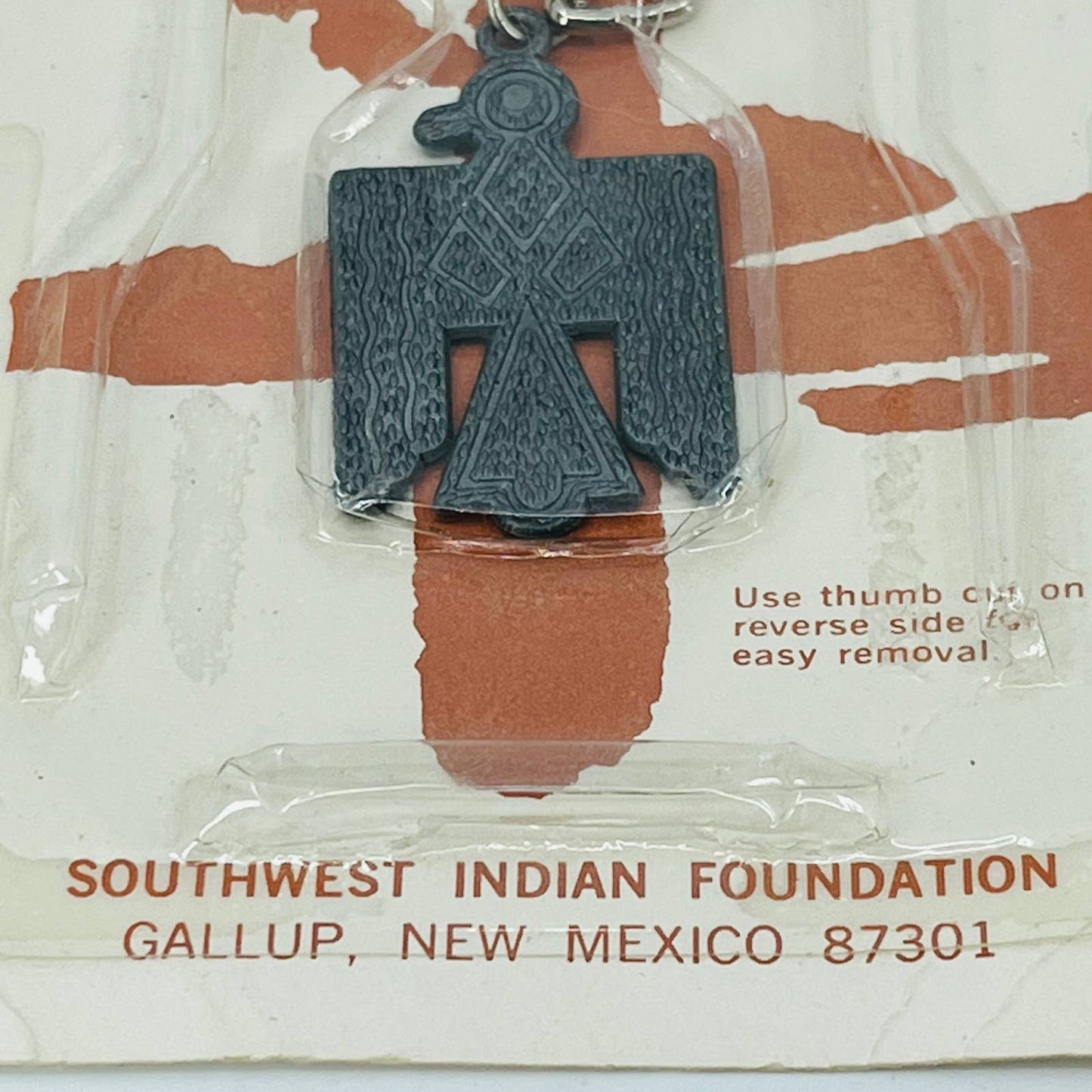 Vintage NOS Southwest Native American Thunderbird Keychain Gallup New Mexico SB1