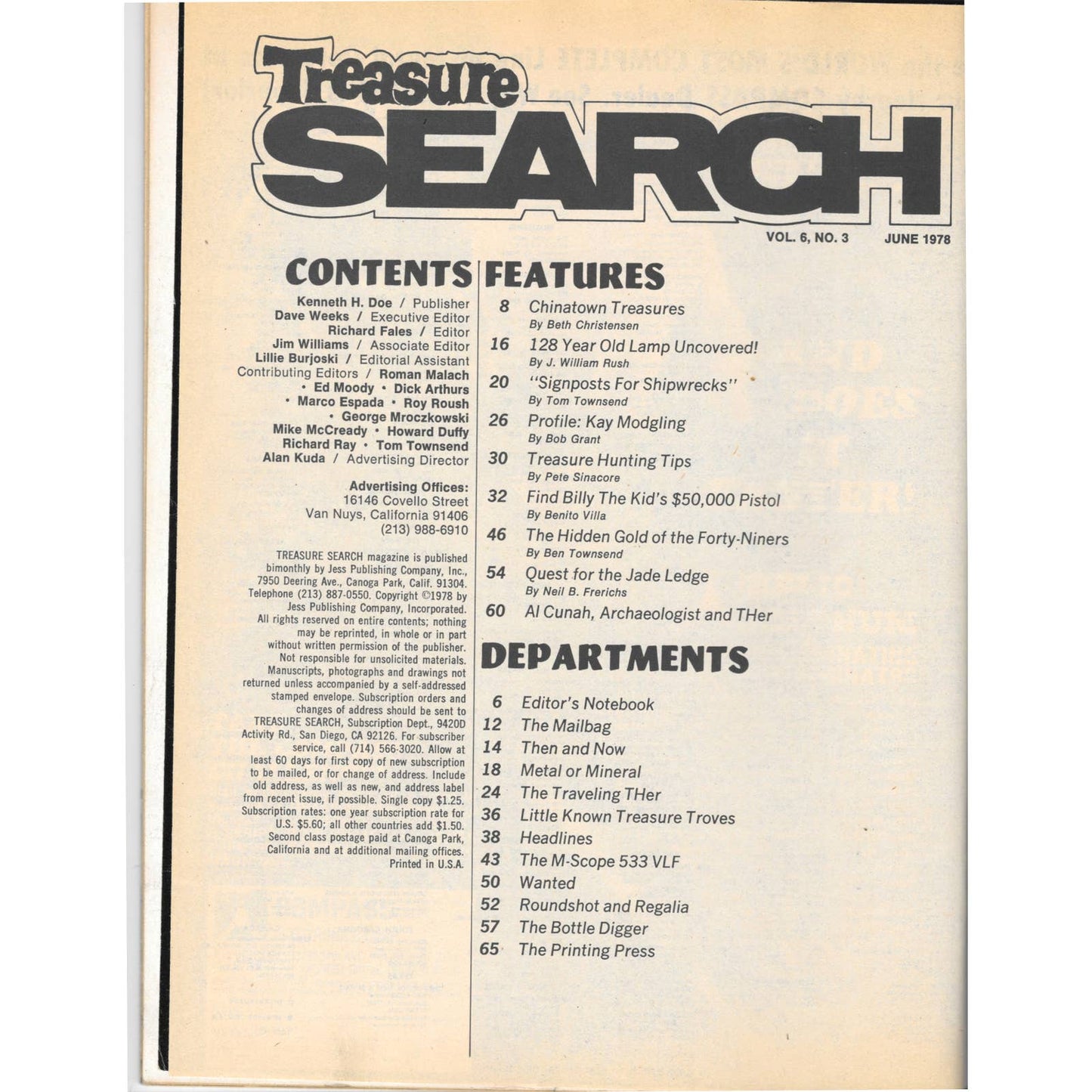 Treasure Search Magazine - Treasure Hunting Mining Metal Detecting Jun 1978 M4
