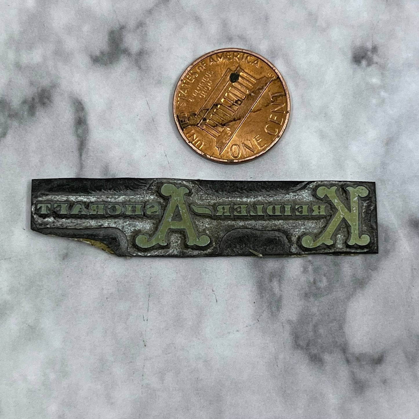 Vintage Printing Letterpress Printers Block Plate Kreidler-Ashcraft TJ513