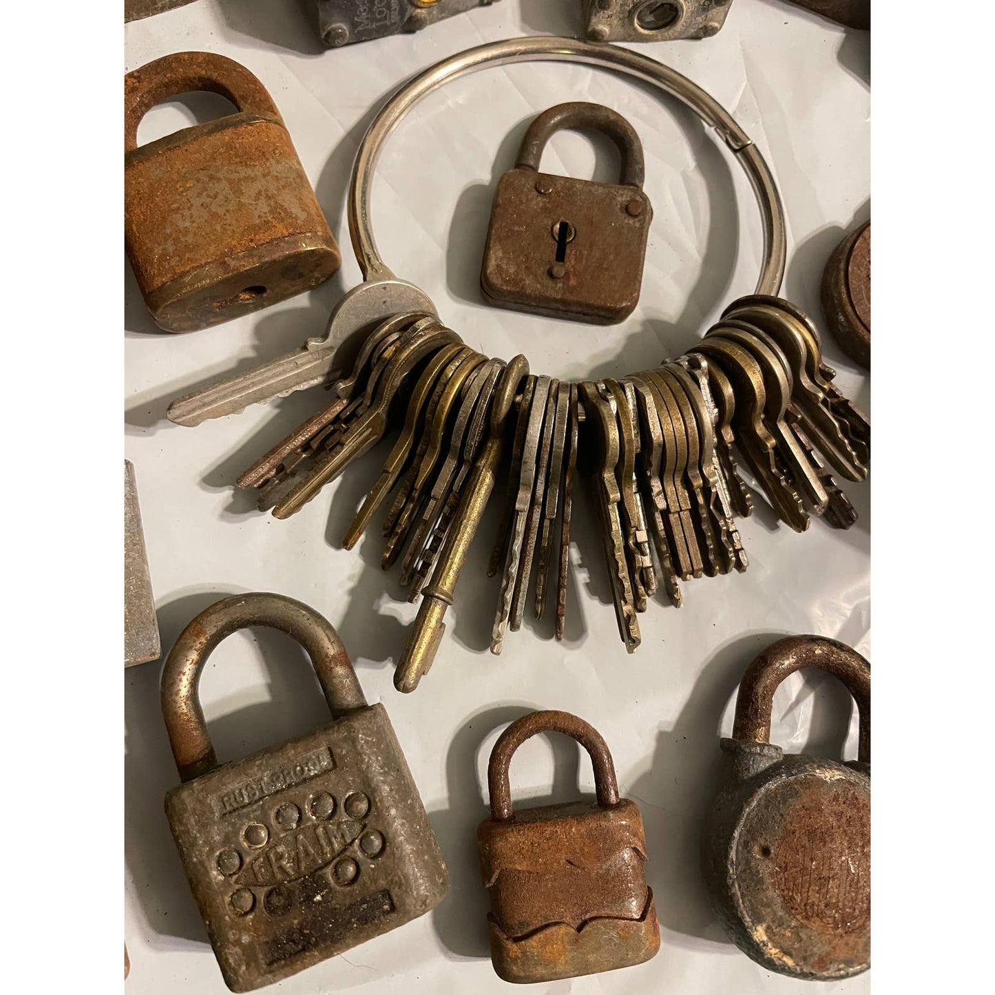 Vintage and Antique Lock Collection with Mismatched Keys