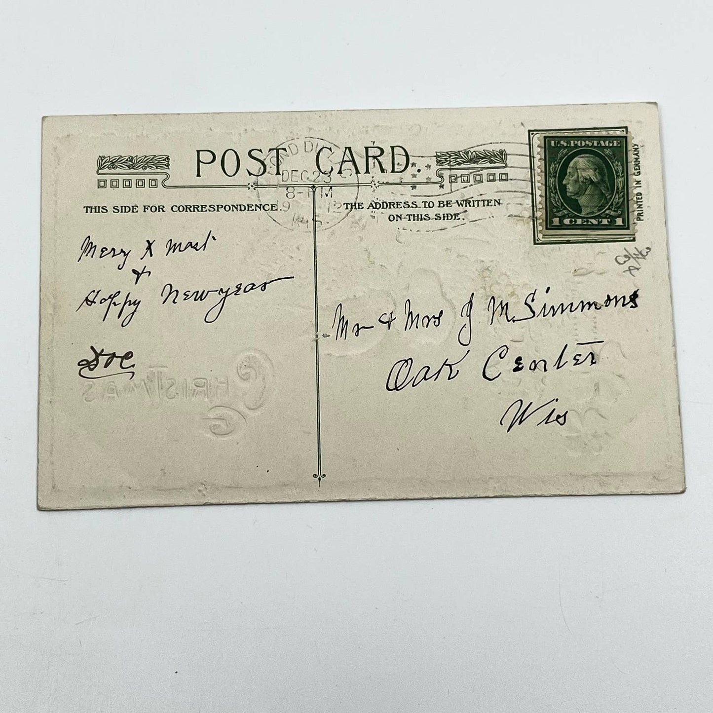 1911 Postcard John Winsch Christmas Clifton Bingham Poem SC9