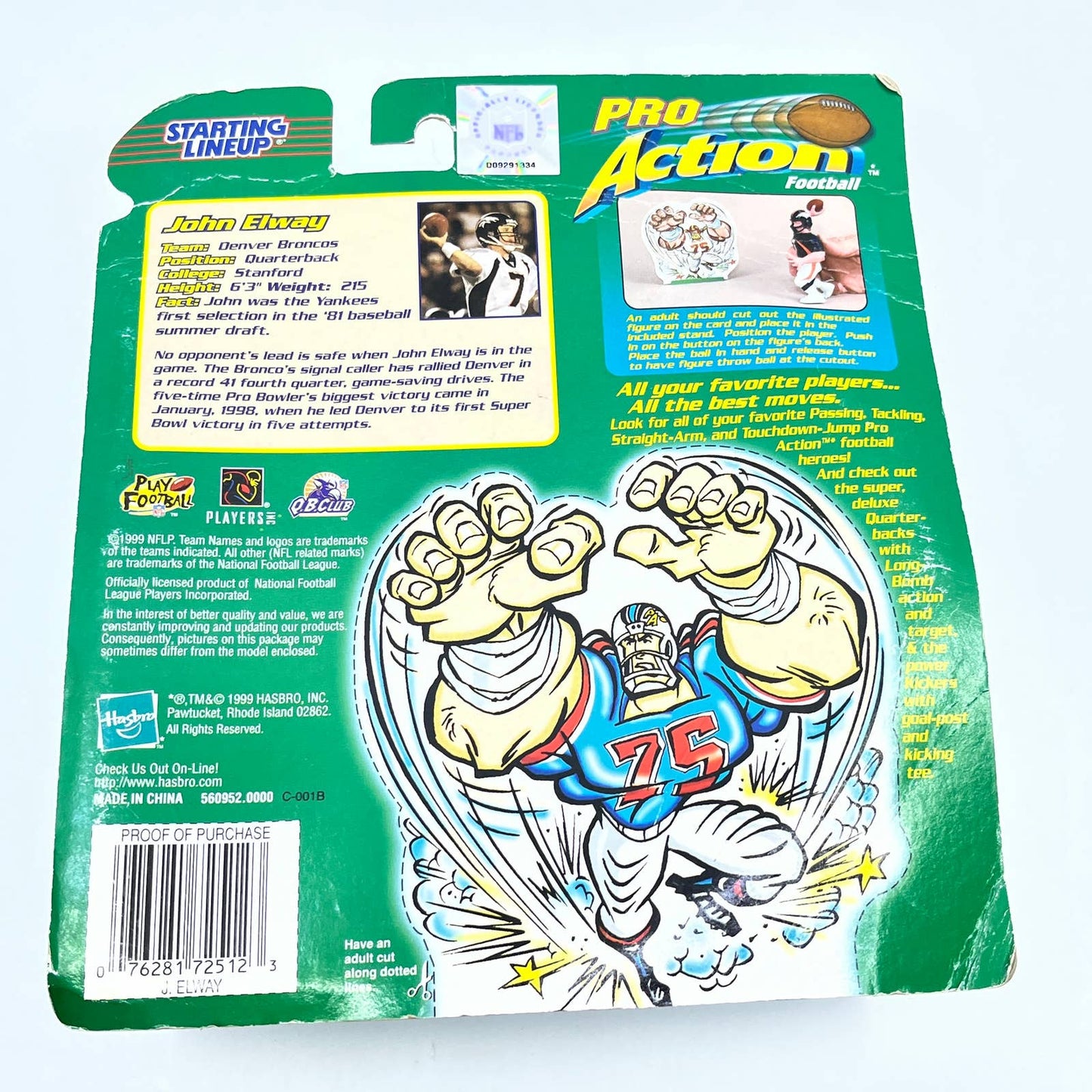 John Elway Starting Lineup 1999 Pro Action NFL 5” Broncos Figure NOS SEALED TF5