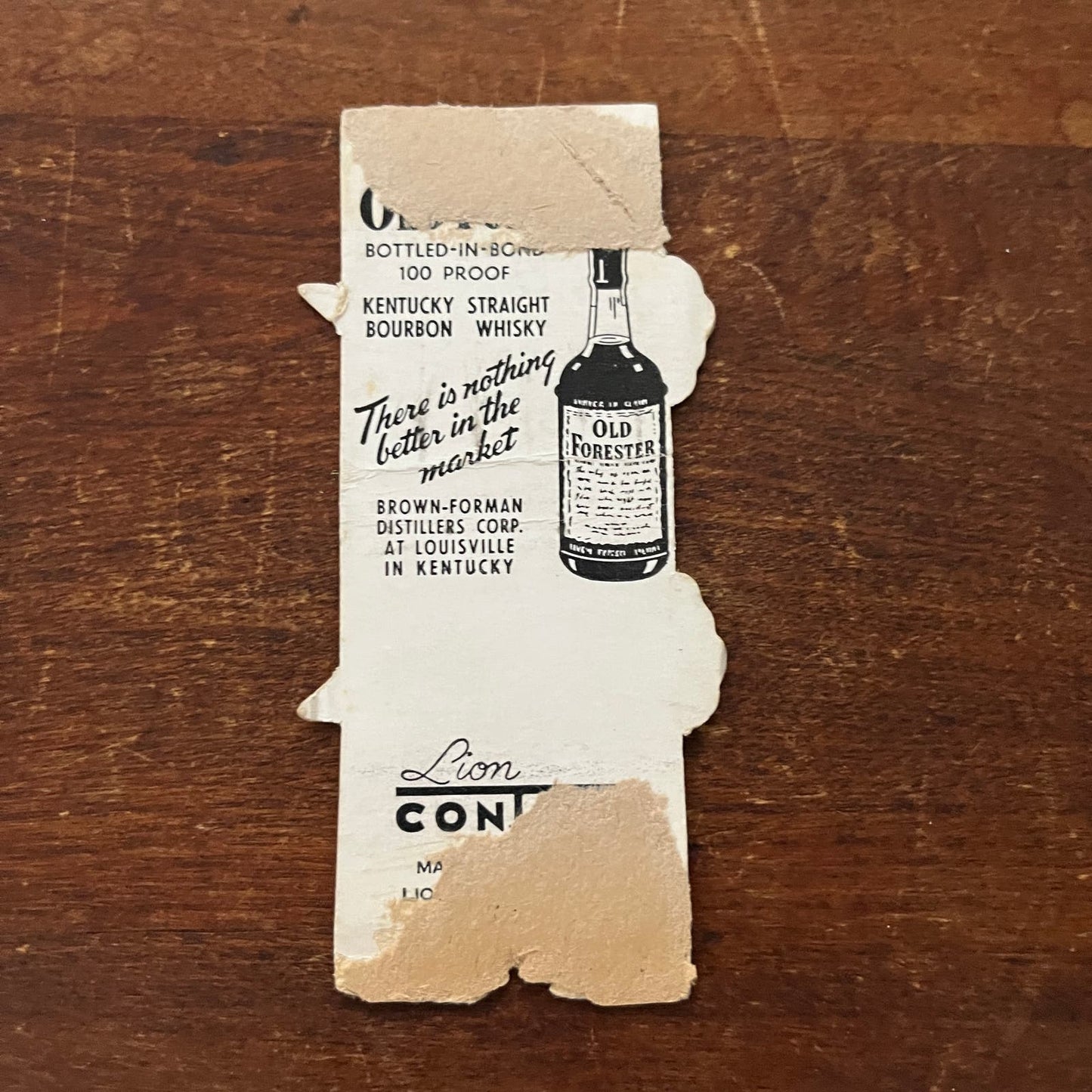 Old Forester Kentucky Bourbon Advertising Matchbook Cover SB3-M4