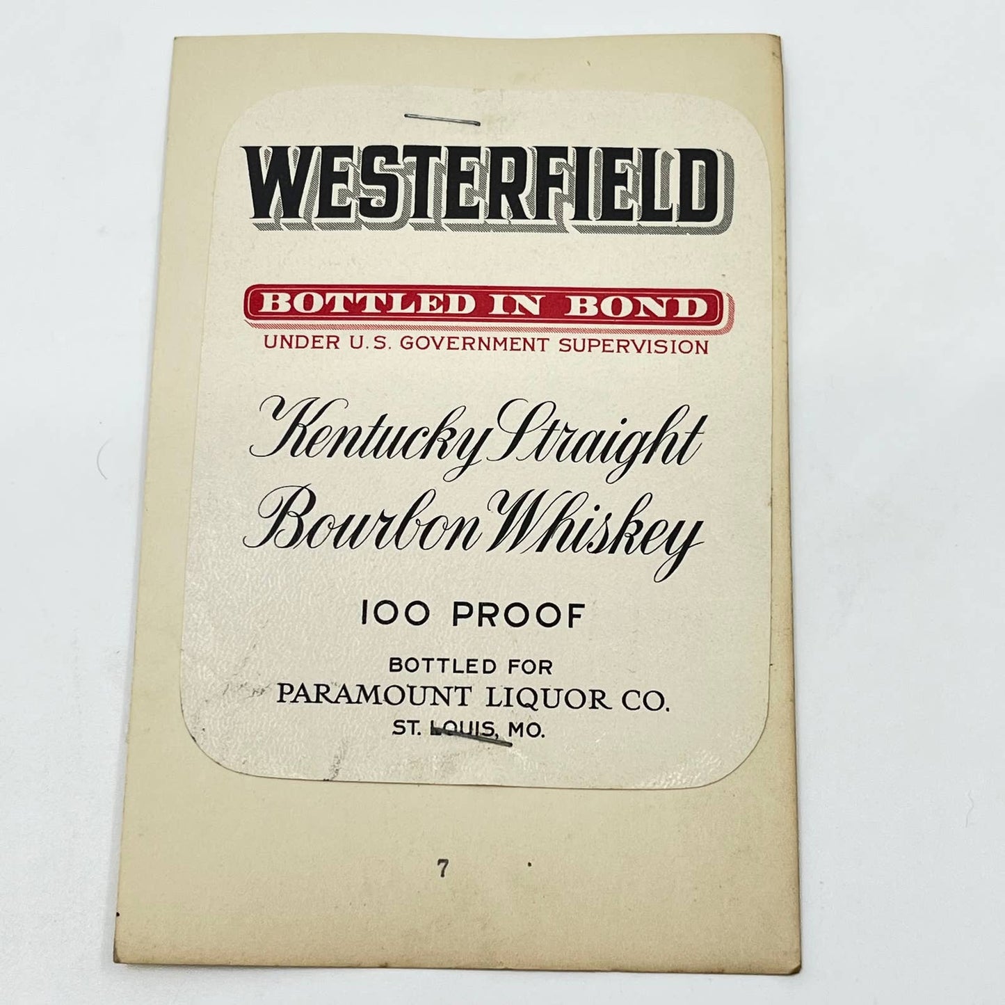 Willows Private Stock Whiskey Label Greenbrier Bardstown Distillery KY