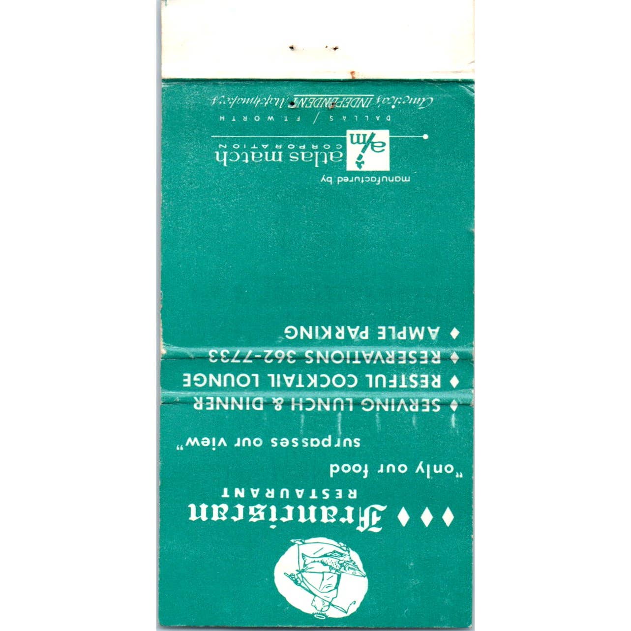 Franciscan Restaurant Fisherman's Wharf San Francisco Matchbook Cover SA1-M5