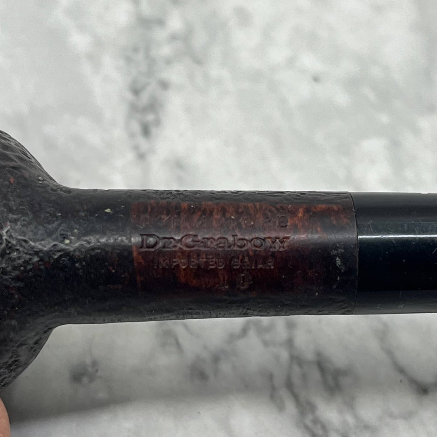 Vintage Dr. GRABOW Sandblasted Commodore #10 Bulldog Tobacco Smoking Pipe TJ9-1