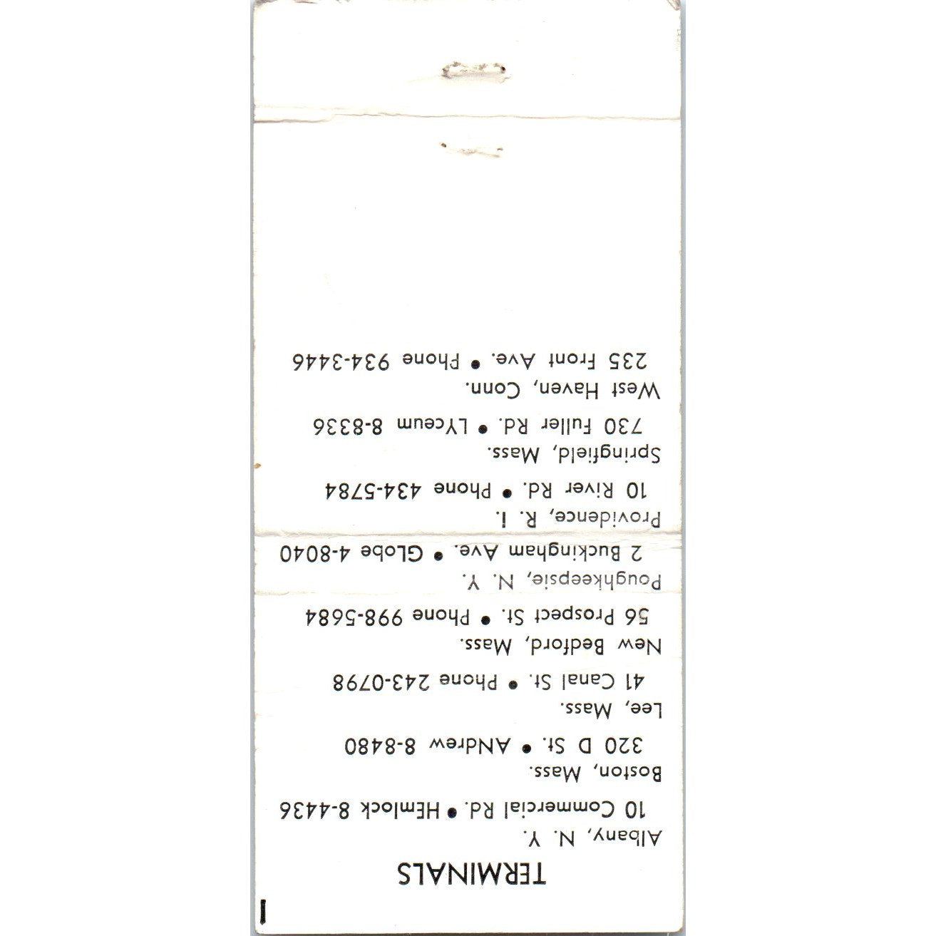 Old Colony Transportation New Bedford MA Advertising Matchbook Cover MM9-6