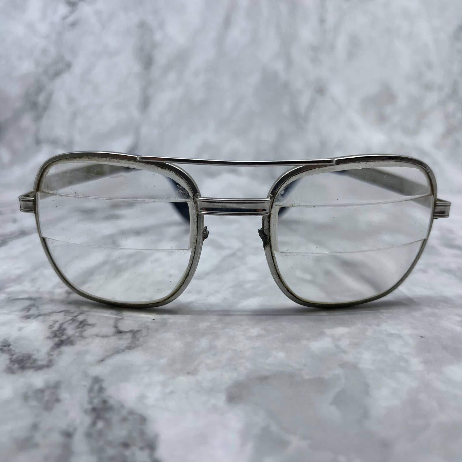 Vintage TITMUS Gray Crystal Z87 fashion 5 1/2 Plastic Safety Eyeglasses Frames, Retro