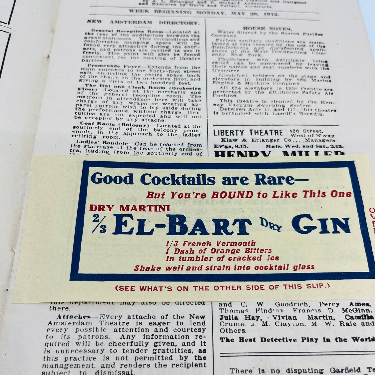 1912 New Amsterdam Theatre Souvenir Program NY Klaw & Erlanger TD6