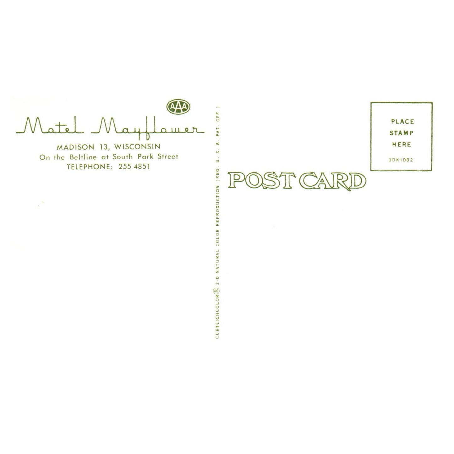 Motel Mayflower South Park Street Madison Wisconsin - Postcard TJ8-1