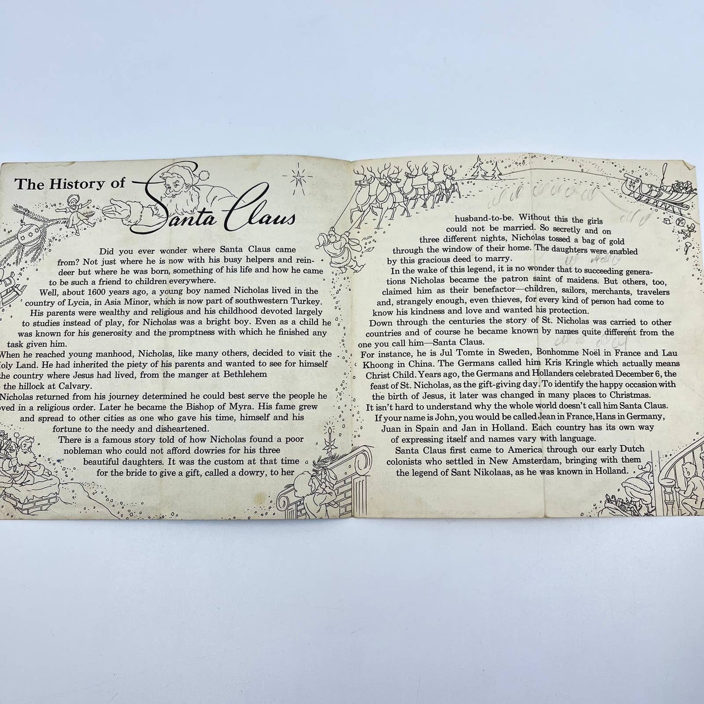 1950 Coca Cola Coke History of Santa Claus Leaflet SC9