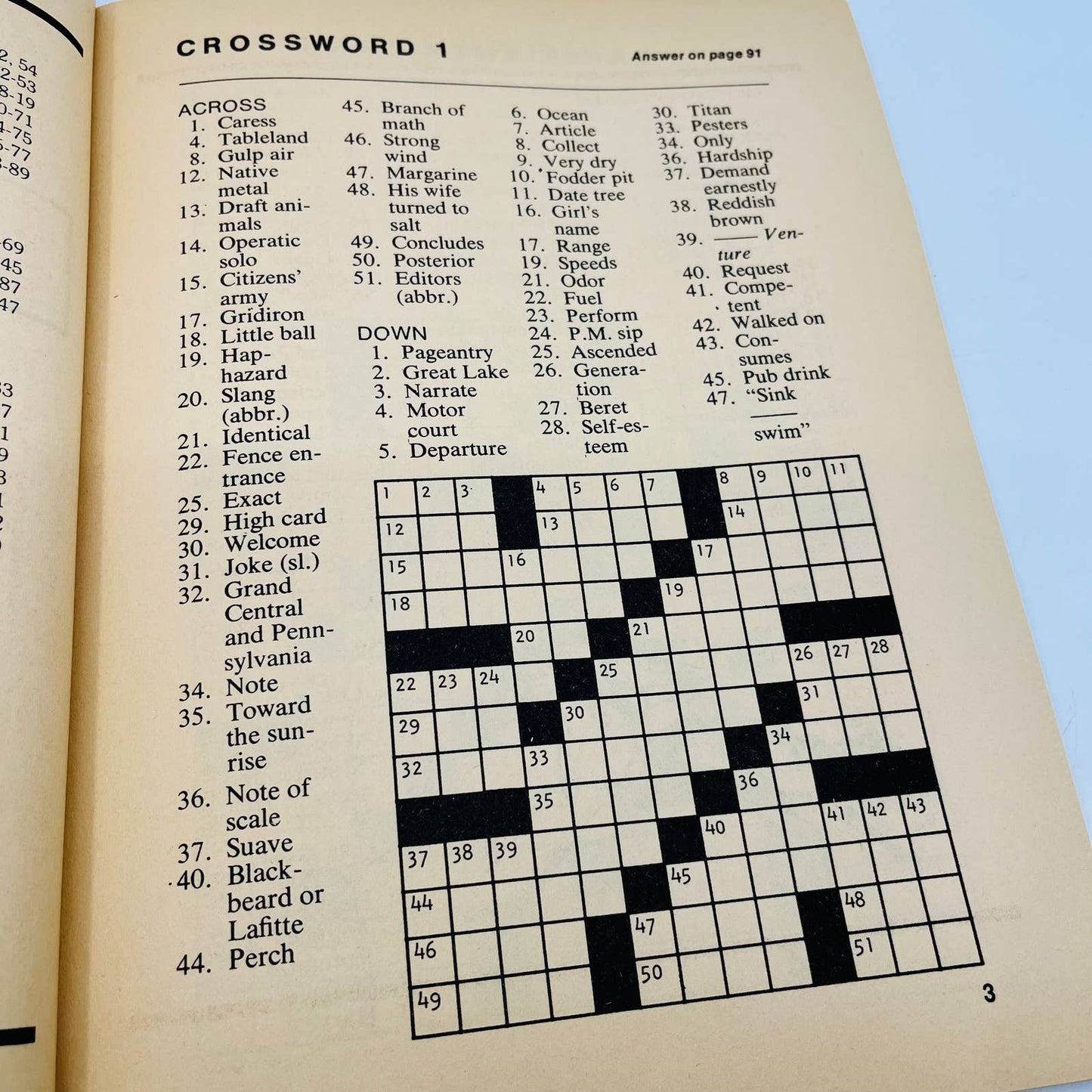 1981 NOS Finest Crossword Puzzles Book No. 3 UNUSED BA4