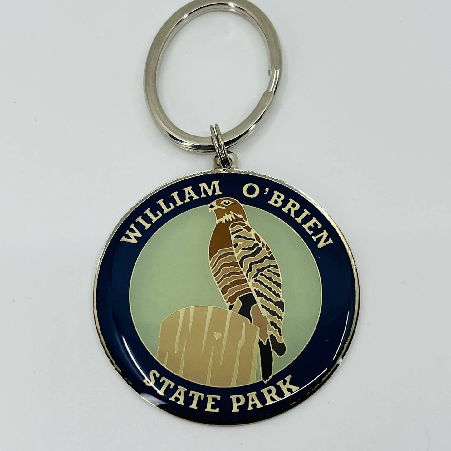 Vintage William O’Brien State Park Minnesota Hawk Enamel Keychain SB3