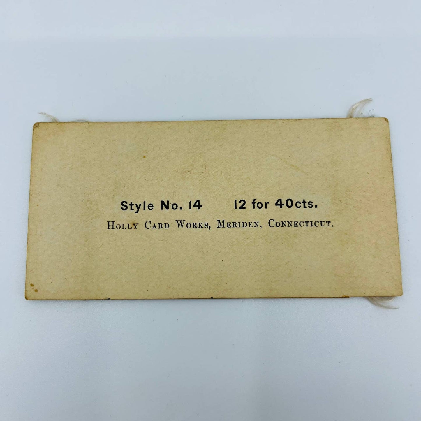 1880s Victorian Calling Card Bert Stanley Holly Card Works Meridian CT Silk C1