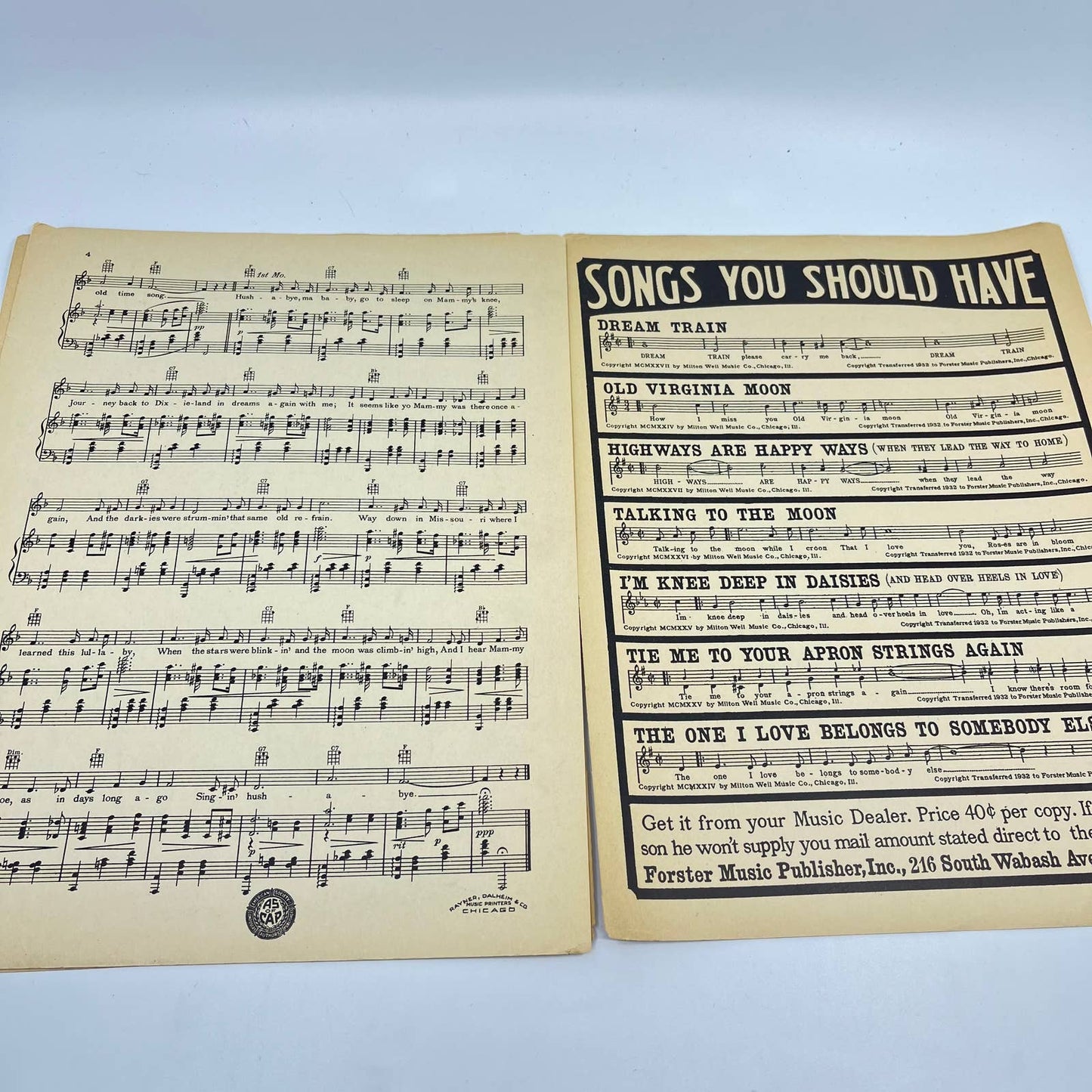 1914 Hush-a-bye, Ma Baby Missouri Waltz Frederic Knight Logan Eppel Sheet Music