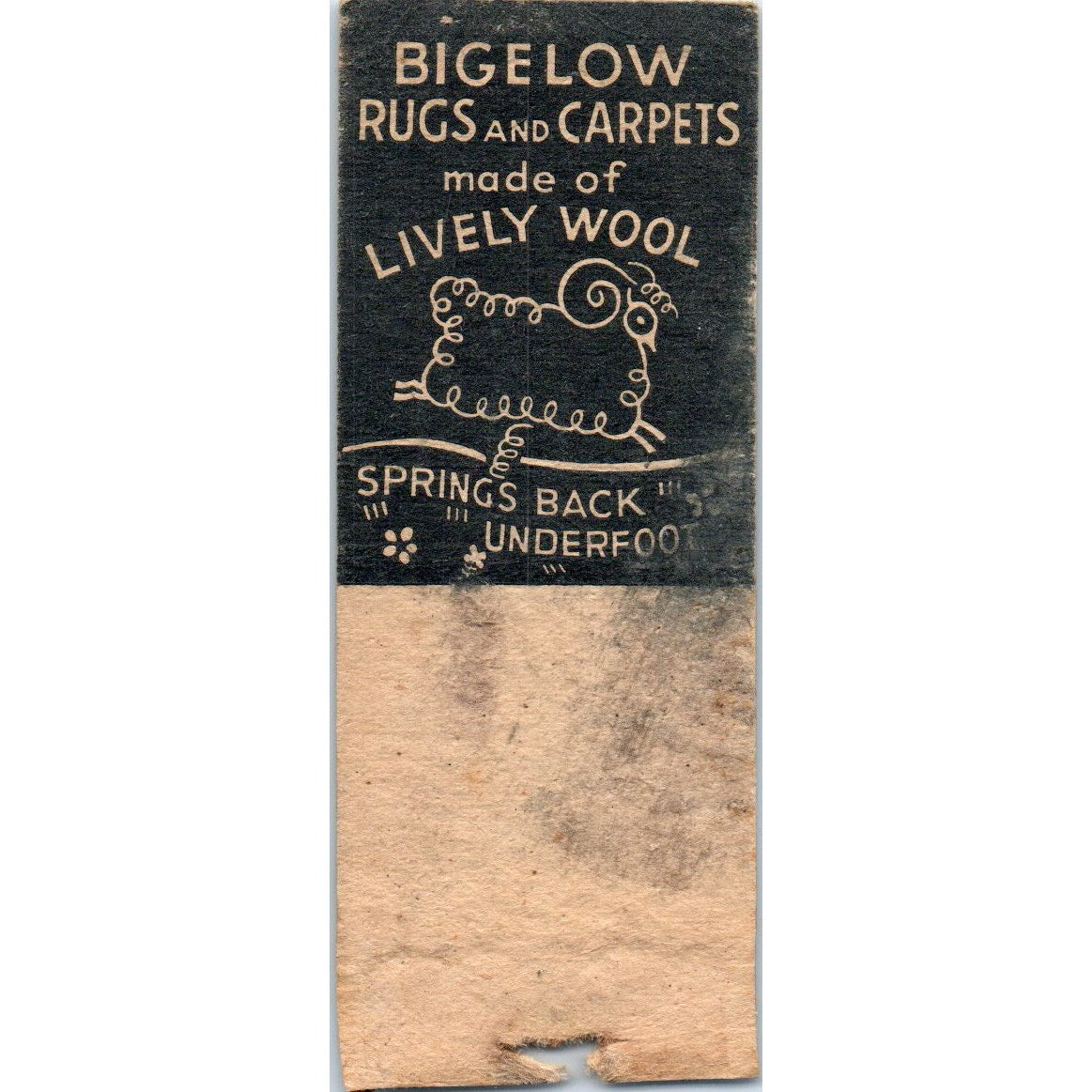 Bigelow Rugs and Carpets Advertising Matchbook Cover MM9-4