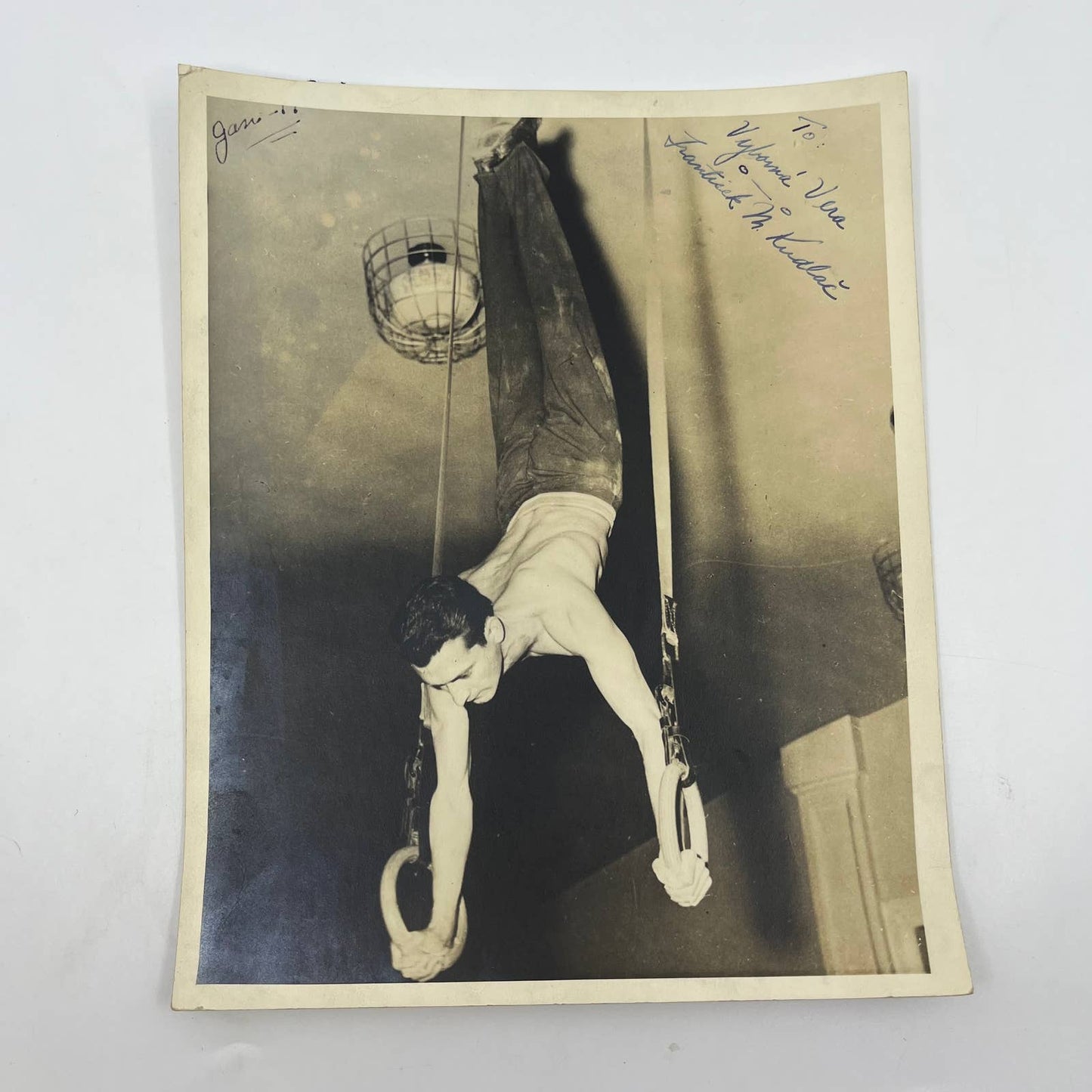 1940s Aerial Gymnast Acrobat Signed Photo 8x10 Frantisek M. Kudlač AA6