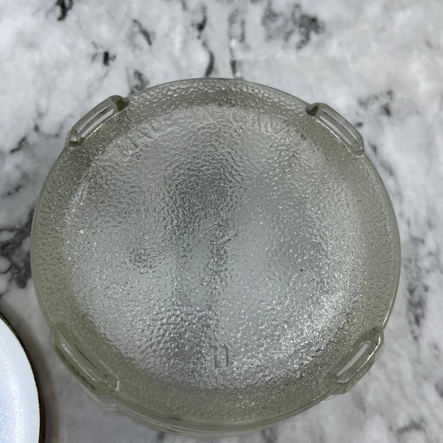 Vintage Niagara Falls Canada Powder Jar Art Deco Glass Base Ribbed 2x3.5 TJ8