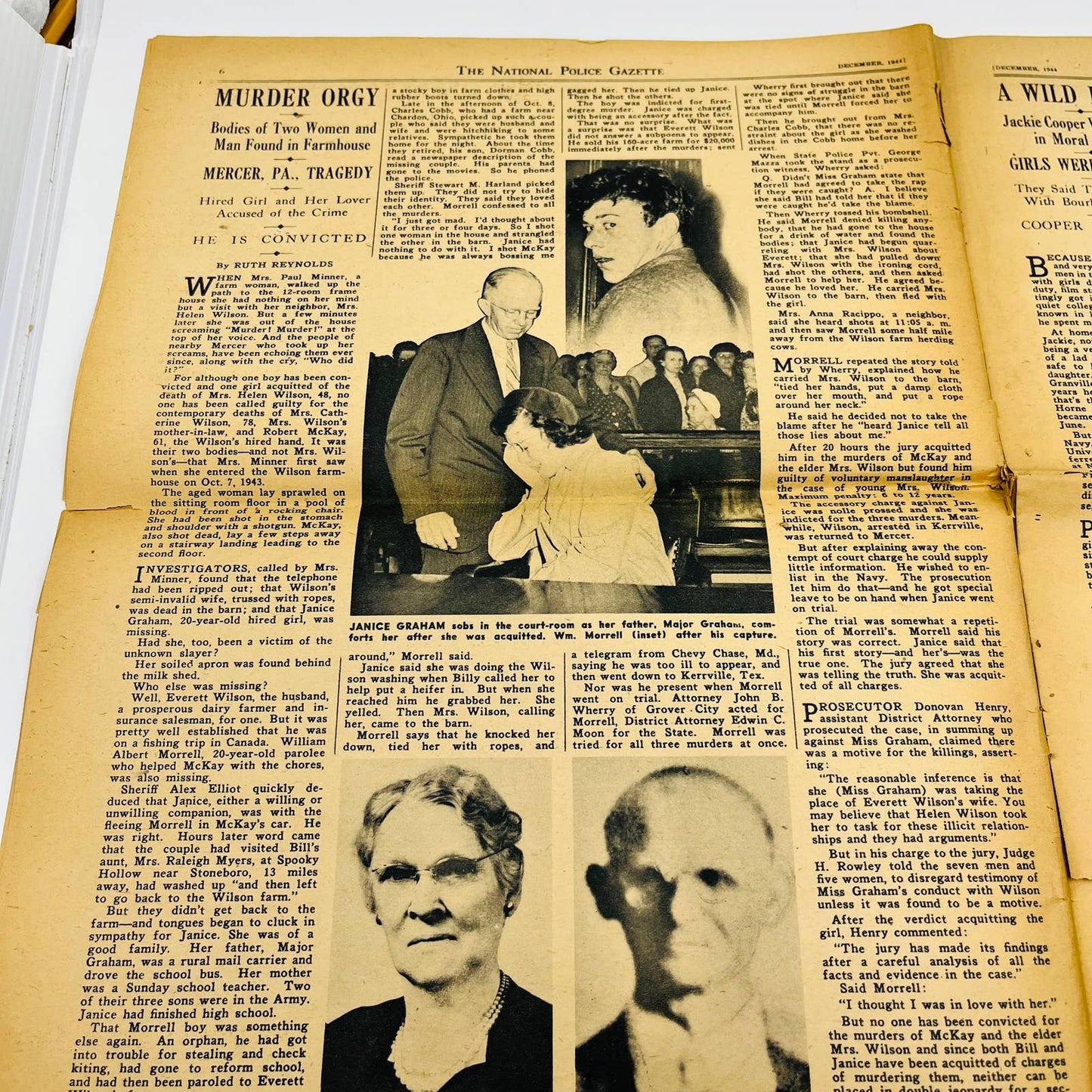 1944 December The National Police Gazette Carole Landis Jackie Cooper NY TD8