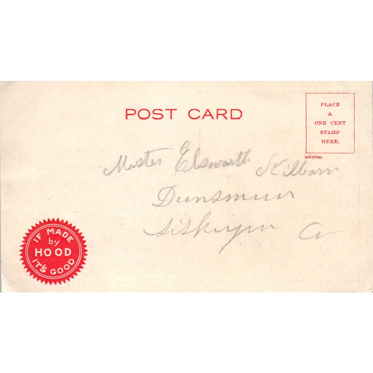 Hood's Sarsaparilla Born Tired Puppy Dog Advertising 1907 Postcard P1-12