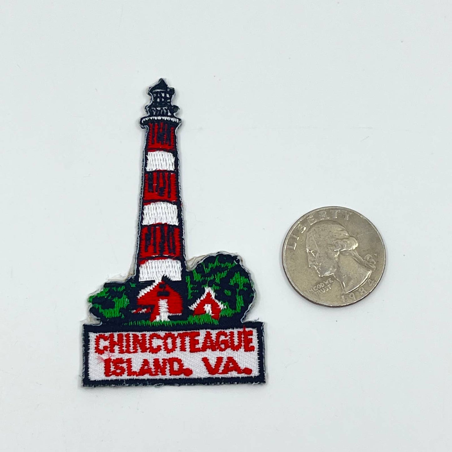 Vintage Chincoteague Island VA Souvenir Sew On Iron On Patch Lighthouse SC6