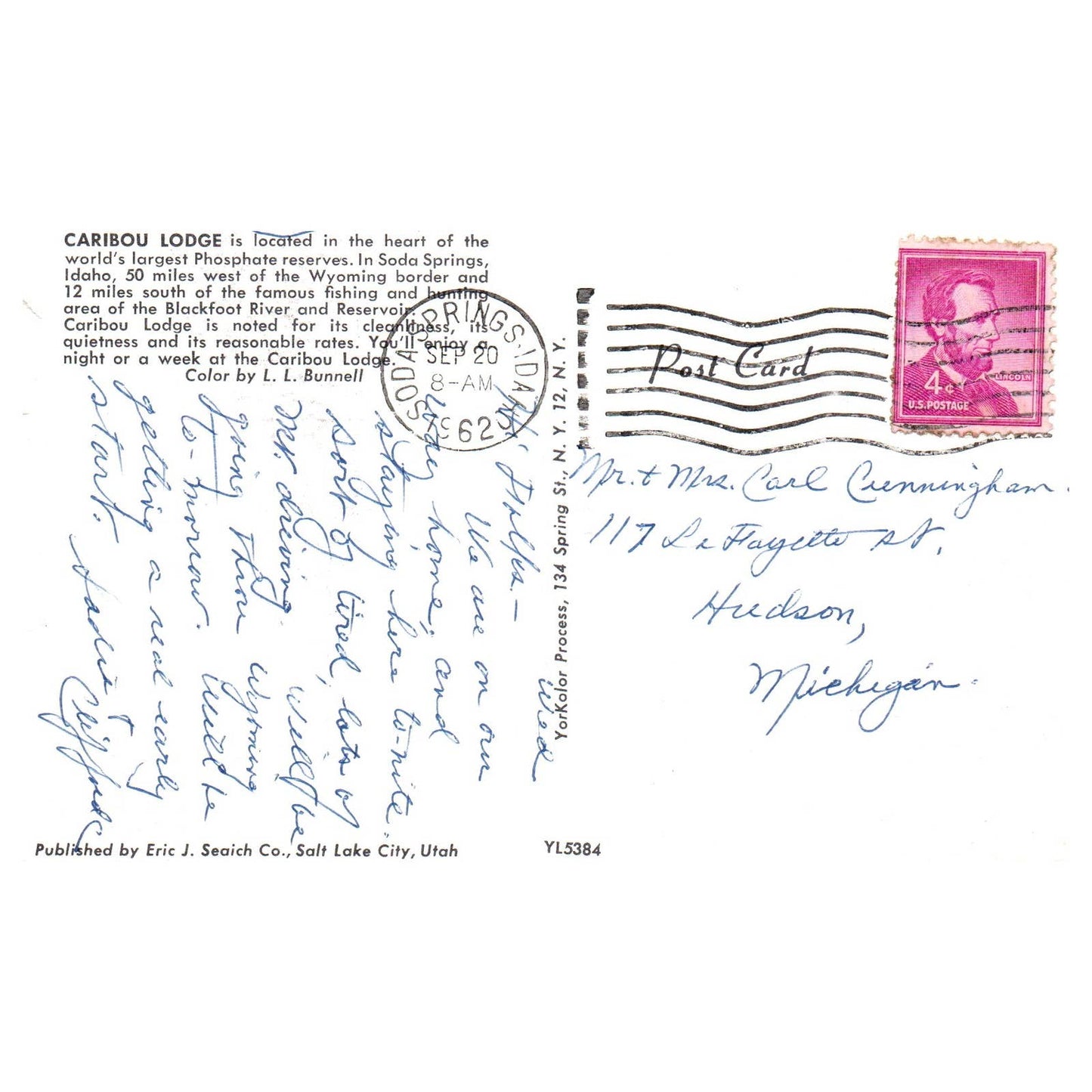 Vintage Postcard - Caribou Lodge Soda Springs Idaho AD9