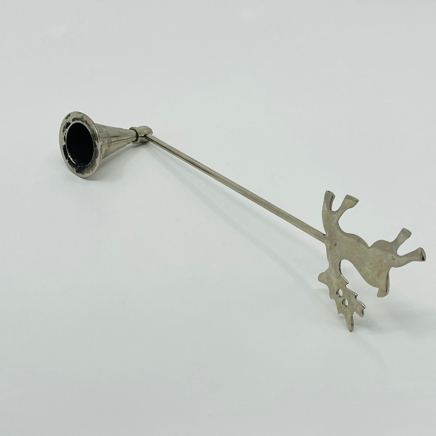 Vintage Metal Christmas Santa Reindeer Long Handle Candle Snuffer SC4