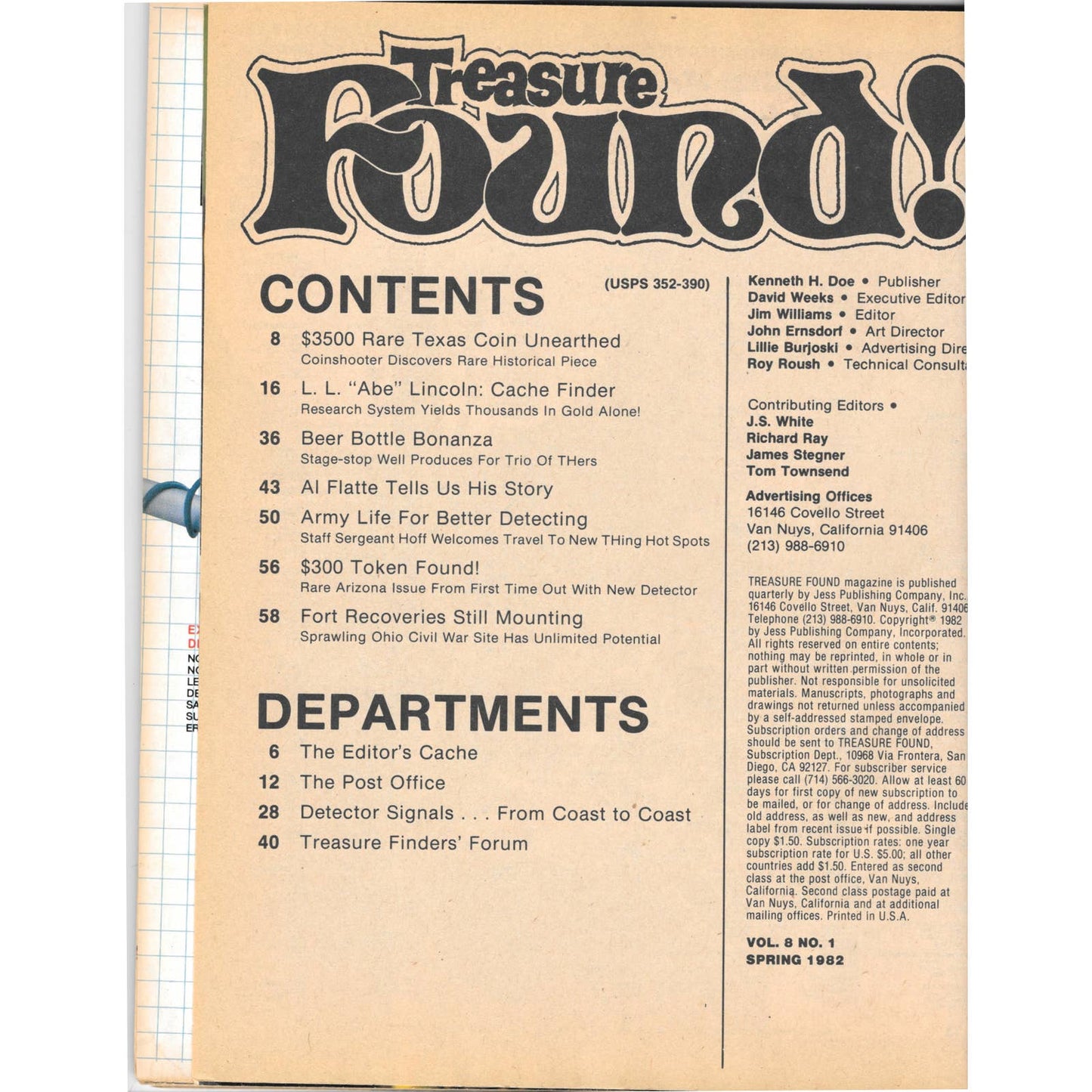 Treasure Found Magazine - Treasure Hunting Gold Metal Detecting Spring 1982 M4