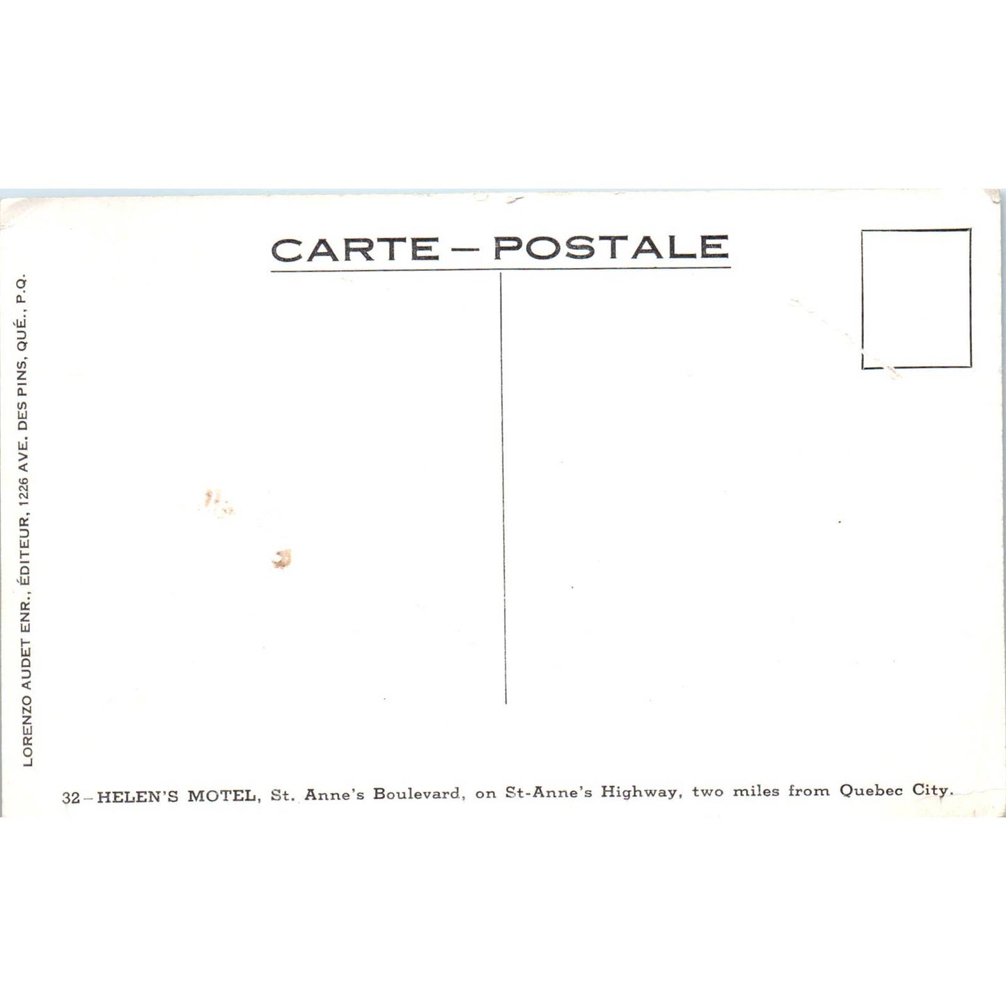 Helen's Motel St. Anne's Highway Quebec City - Original Postcard TJ7-RP2