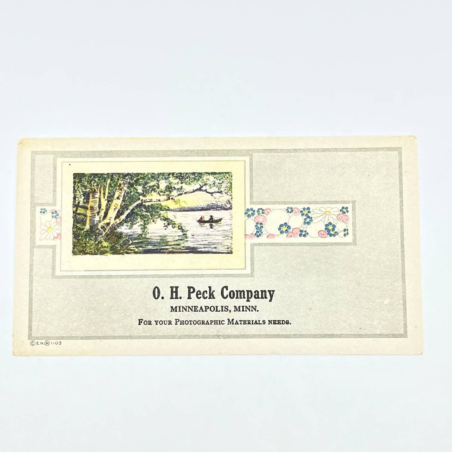 c1900 Blotter O.H. Peck Company Photographic Materials Minneapolis MN AB8
