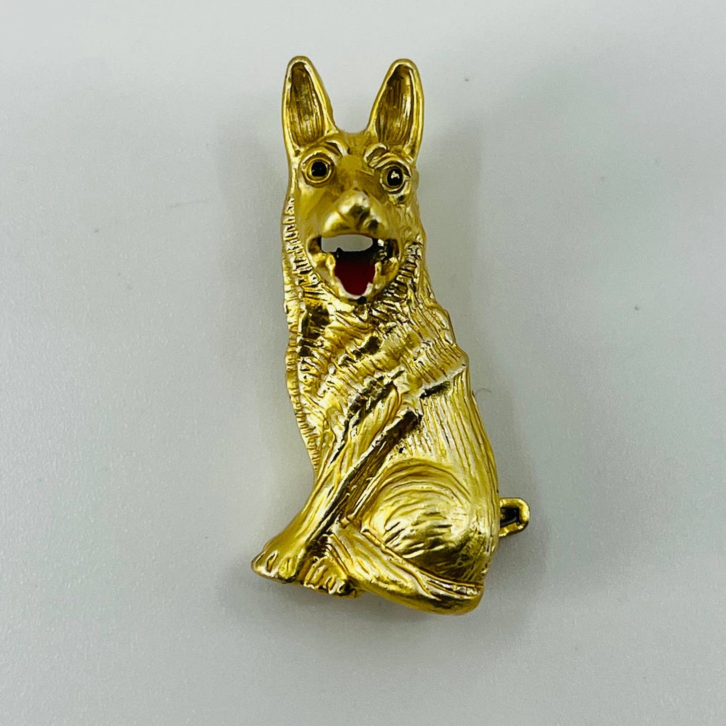 RARE, signed Gerry's German Shepherd Dog Gold Tone Brooch Pin SA6