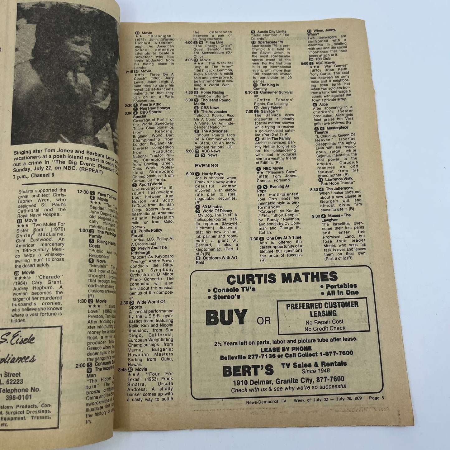 1979 Jul 22 Bellville IL News-Democrat TV Listings Magazine Hugh Downs 20/20 TG6