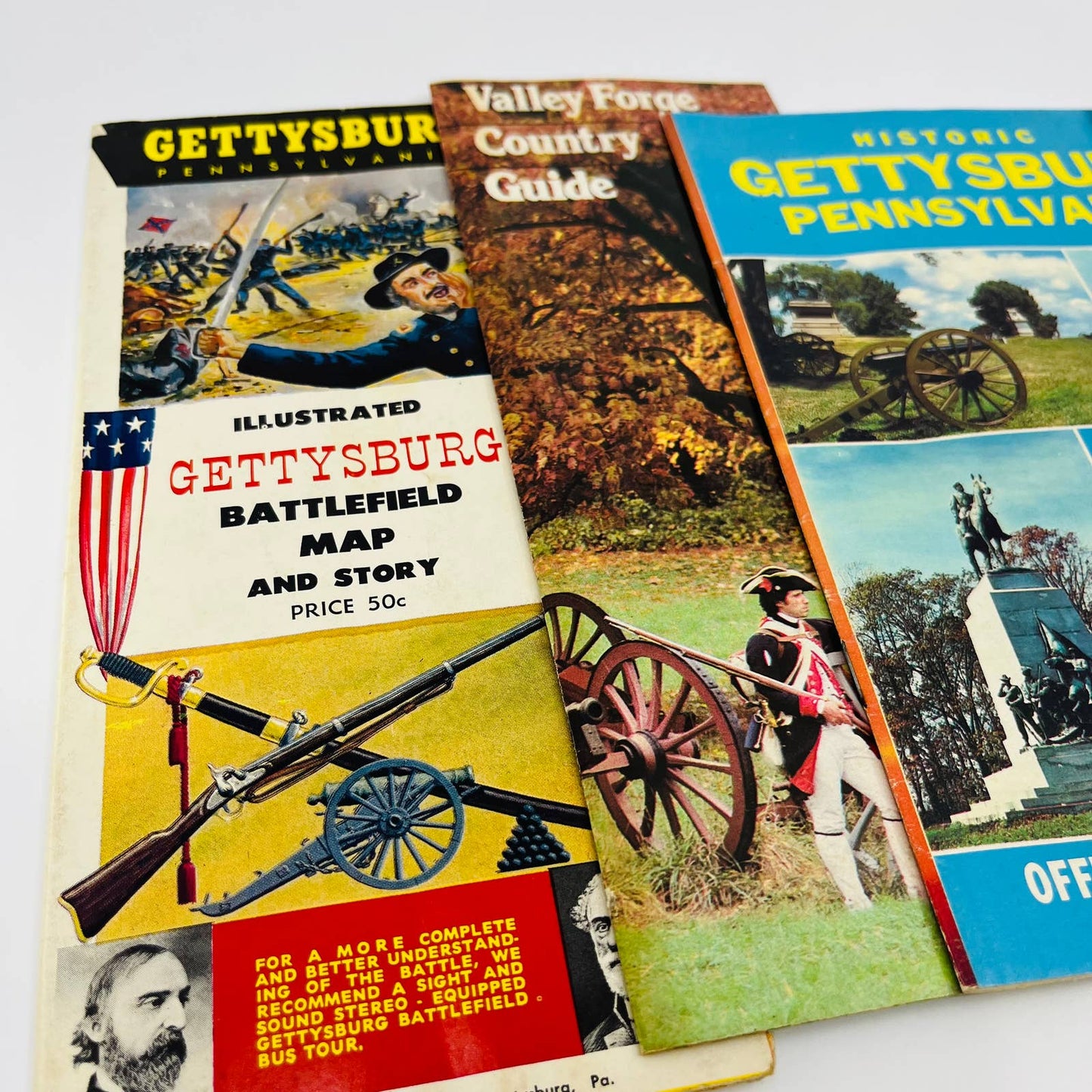 1950s-70s Lot of 5 Gettysburg PA Civil War Brochures & Maps SC1