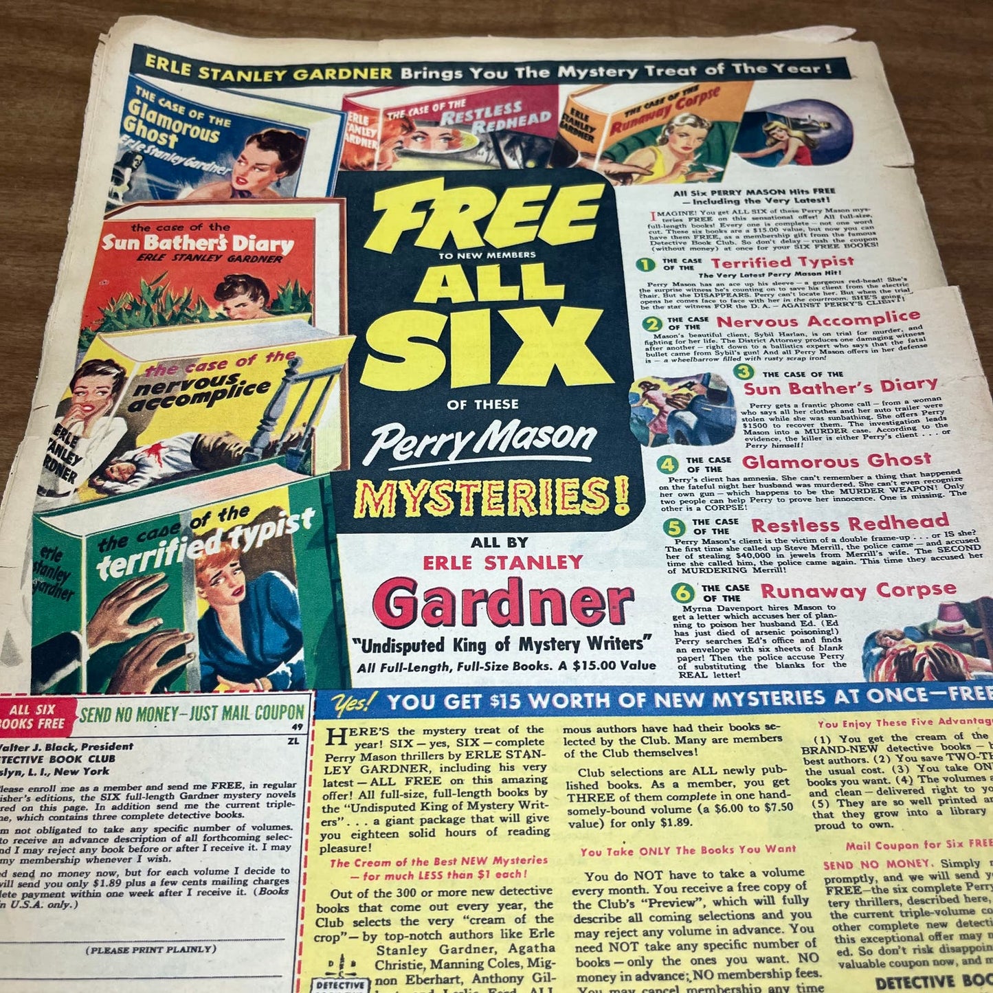 1956 Jan The American Weekly Magazine Retro Futurism Fred McNabb Flying Cars FL6-2