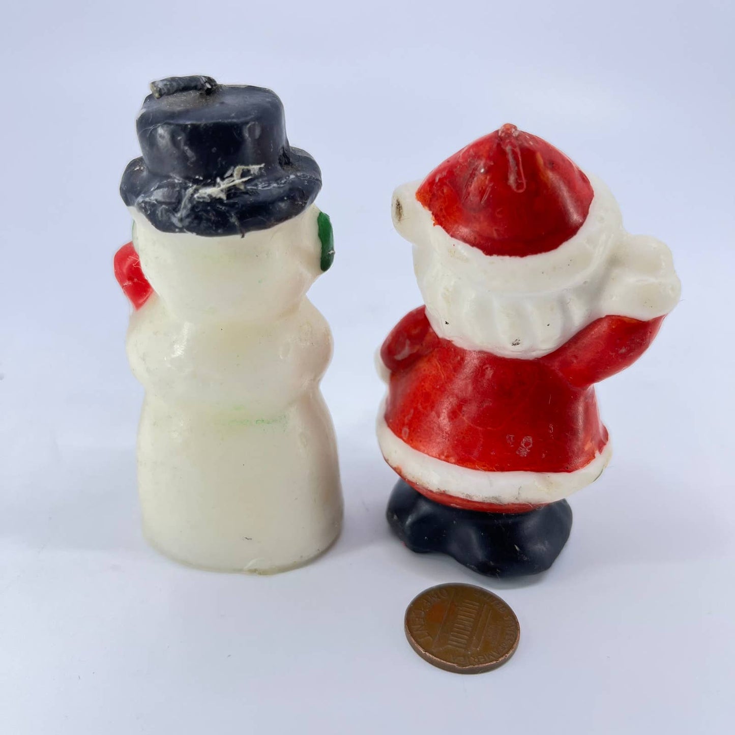 1950s Novelty Candle Christmas Santa and Snowman Set TE7