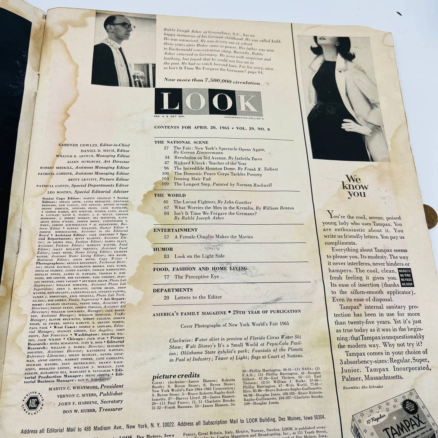 Look Magazine / April 20 1965 World's Fair 1965 Charlie Chaplin's Daughter BA1