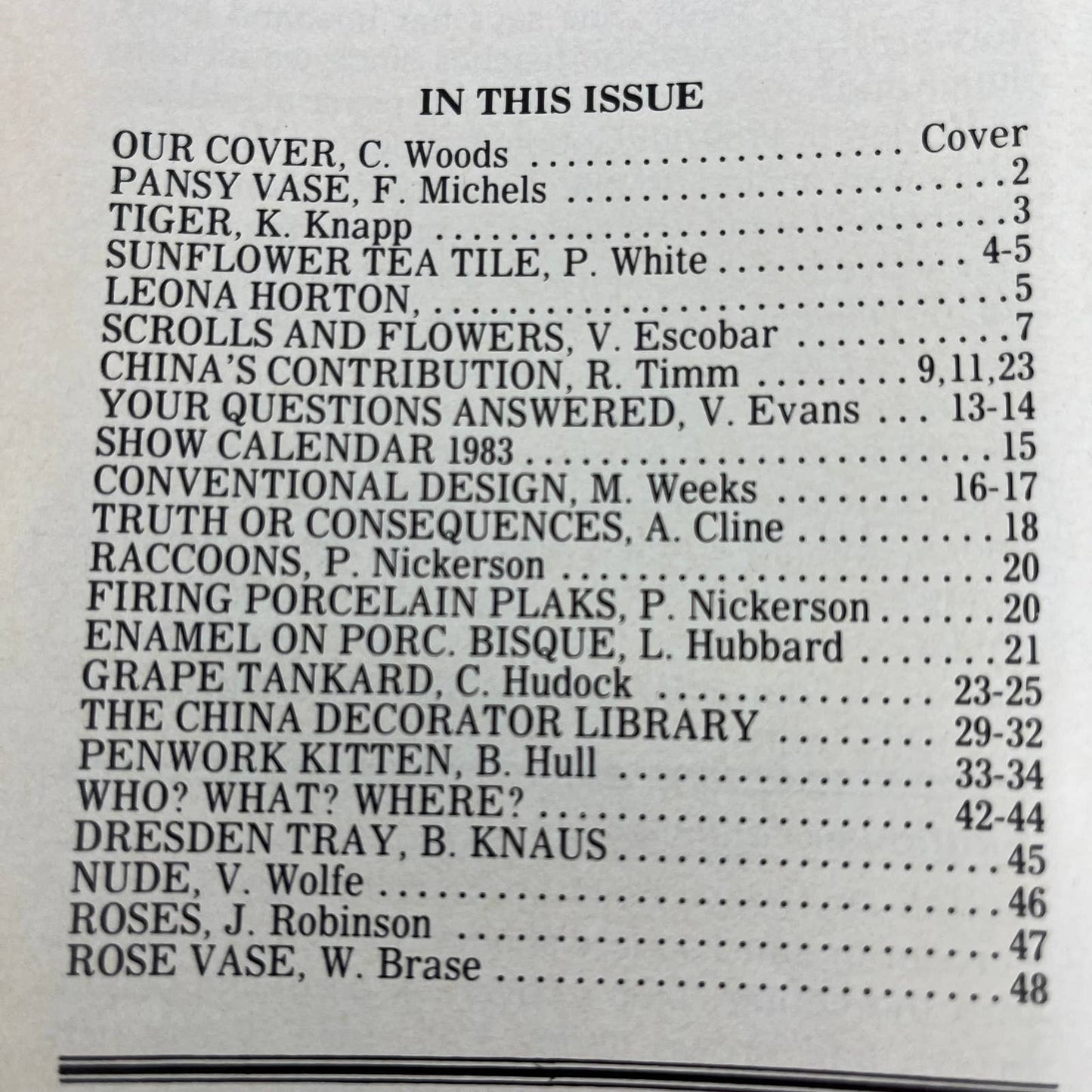 1983 Feb - The China Decorator Magazine - Poppies Catherine Woods TH8