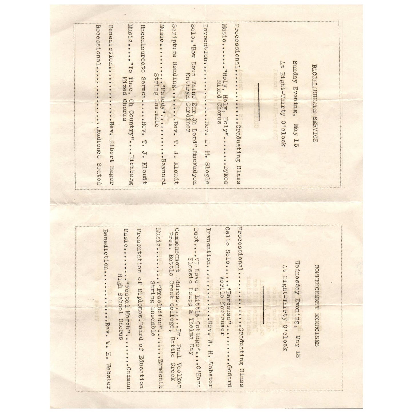 1932 Original Archbold High School 39th Annual Commencement Program AD8