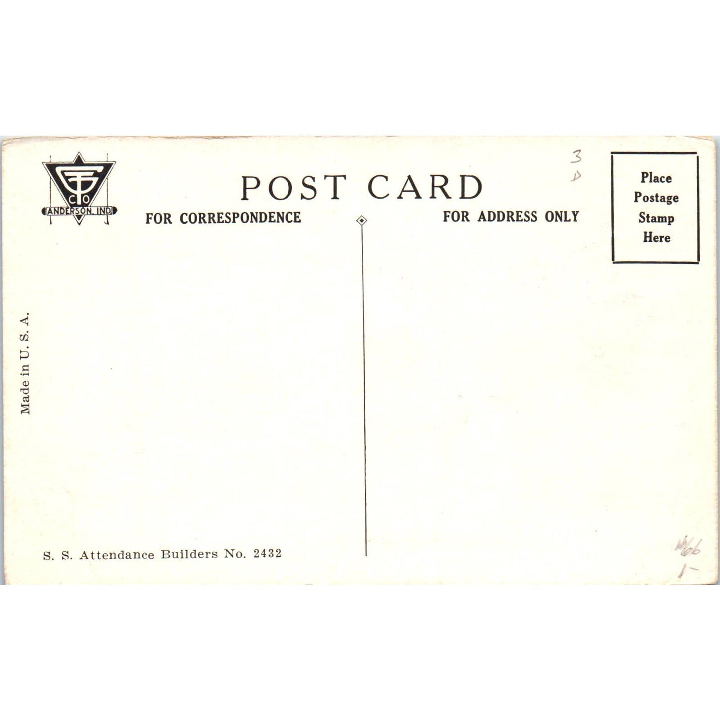 Sunday School Rally Day Mark 10:14 - Original Postcard TJ9-P1