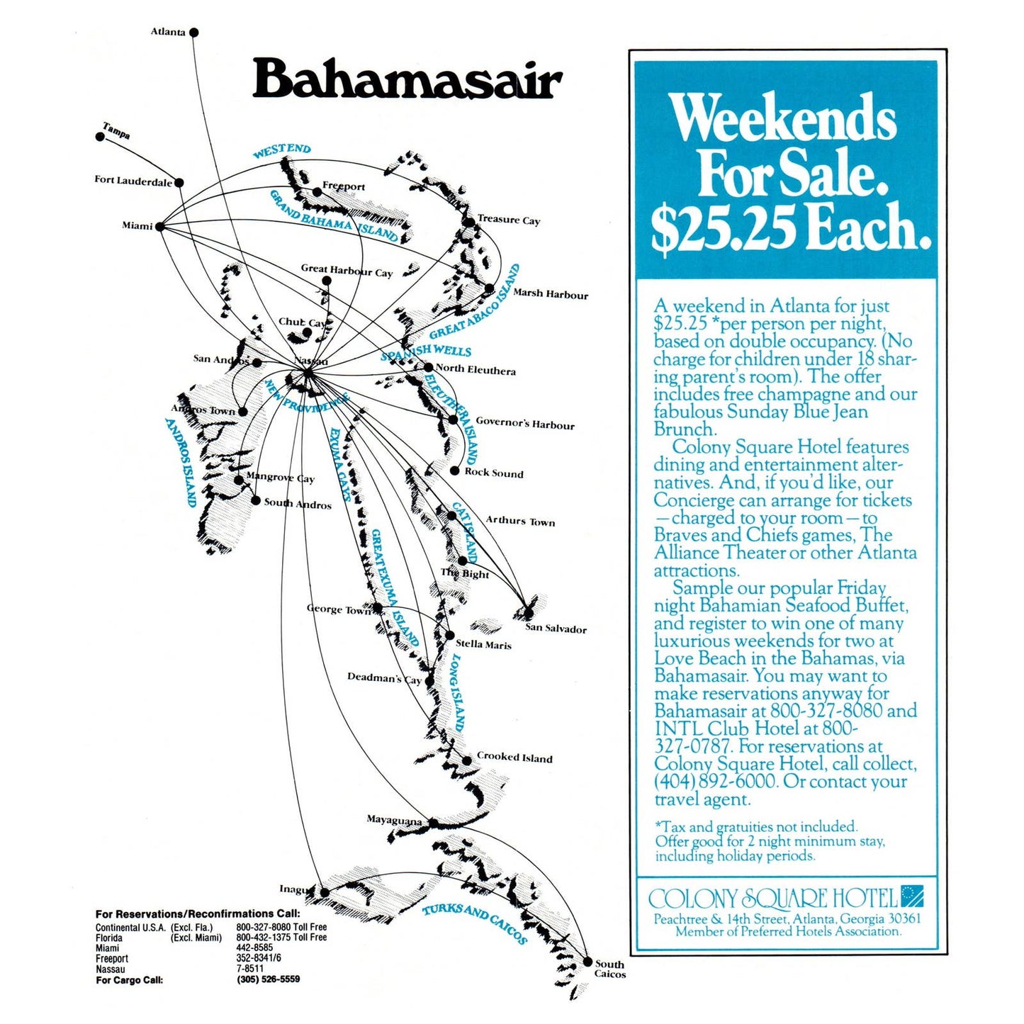 1982 Bahamasair Airline Flight Schedule April 25 Timetable SE4