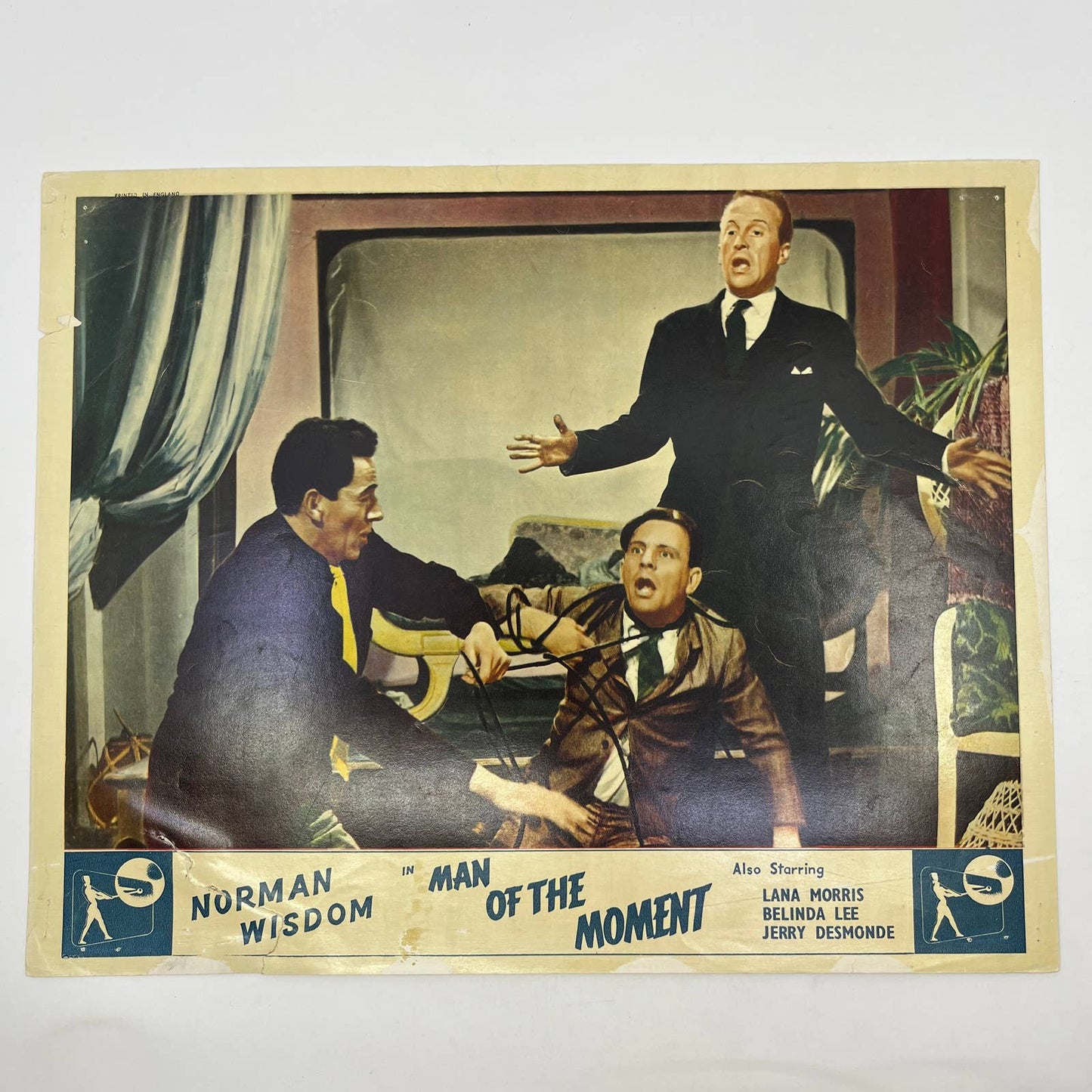 1955 Man of the Moment Norman Wisdom Lana Morris 11x14 British Lobby Card 1 FL4