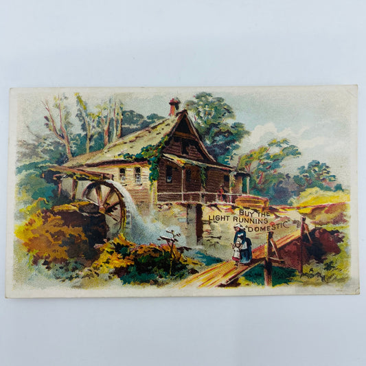 1880s Victorian Trade Card Buy The Light Running Domestic Old Mill AH9-M8