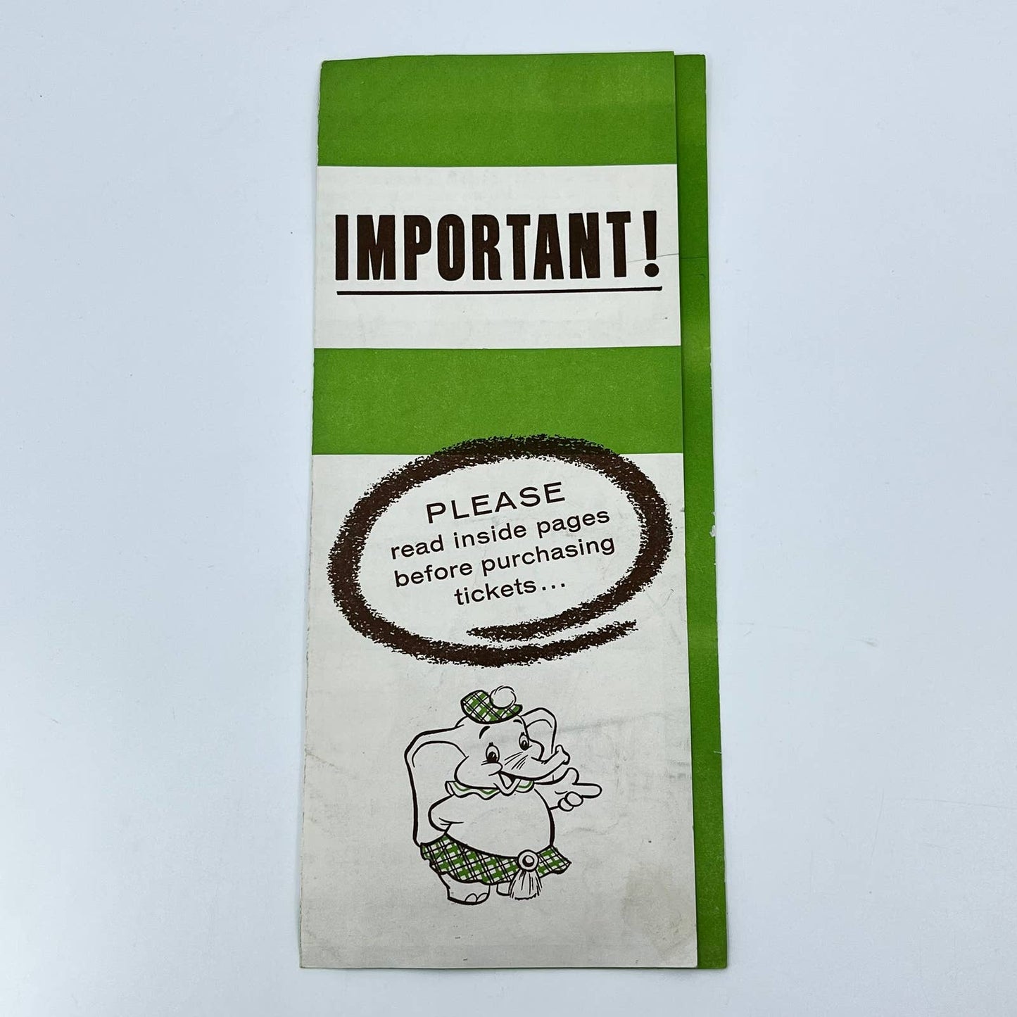 Original 1950s Disneyland Brochure Dumbo Ticket Book SC6