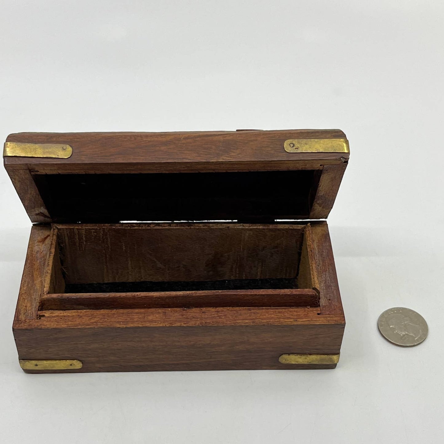Wooden Box Hand Carved Elephant Inlaid Ornament Jewelry Box Handicraft TC7