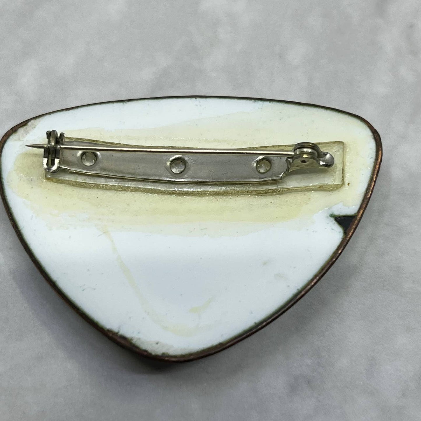 Vintage Blue Enamel Over Copper Brooch Pin MCM Design SE6