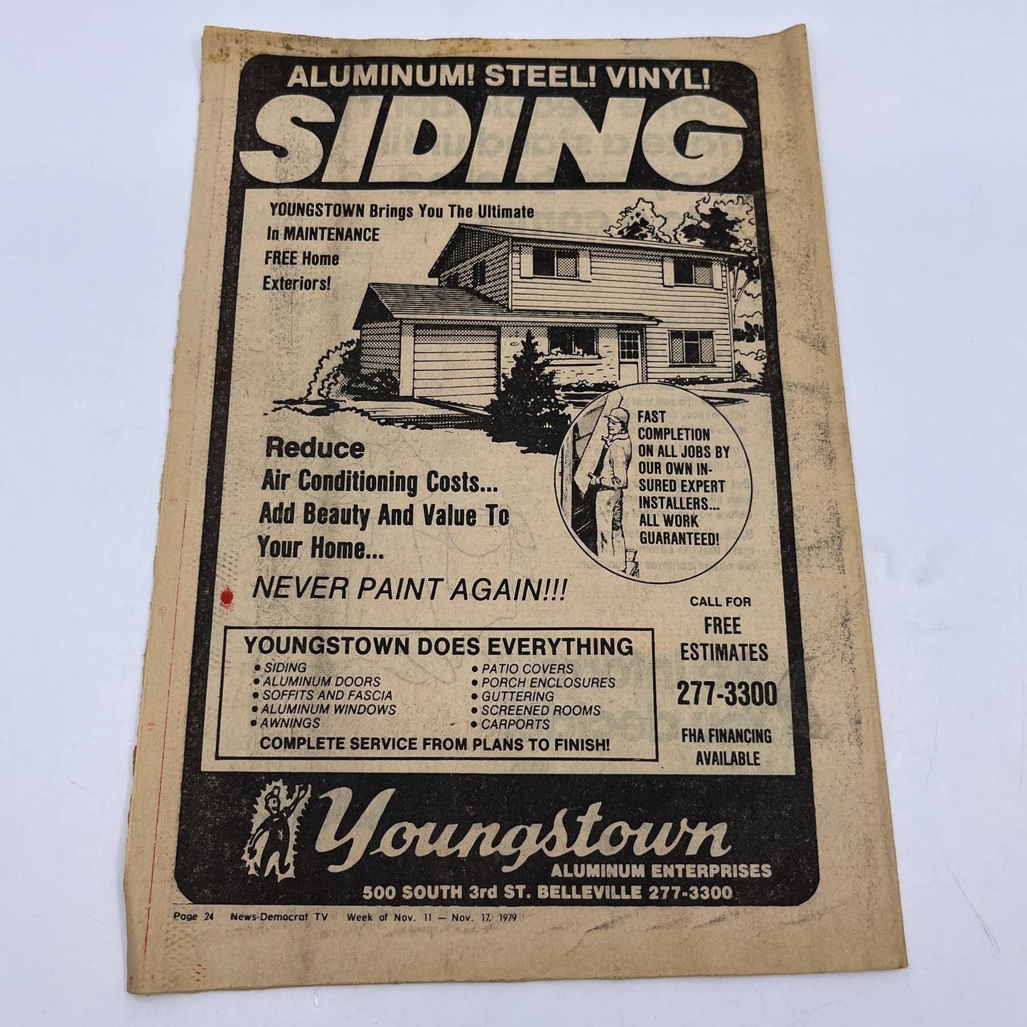 1979 11/11 Bellville News-Democrat TV Listings All Quiet on Western Front TG6