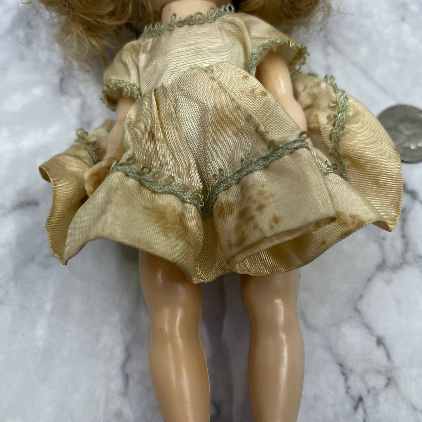1950's 8" Blonde Hair Blue Eyes Blinking Plastic Doll TB4