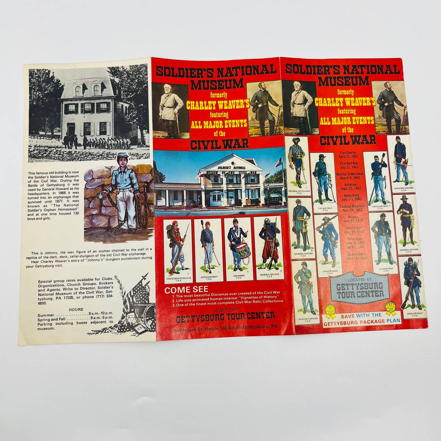 1970s Soldier’s National Museum Gettysburg PA Civil War Brochure SC1