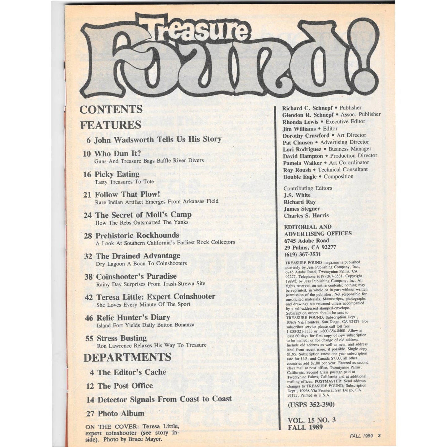 Treasure Found! Magazine 1989 Fall Metal Detecting Gold Diamonds M2