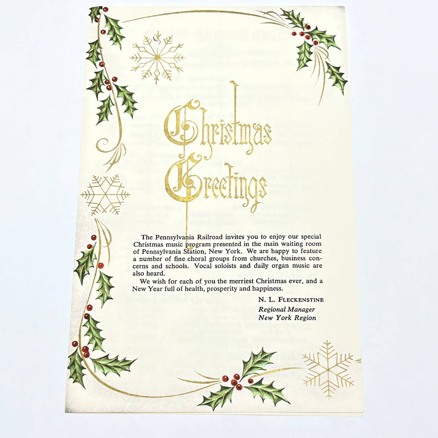 1960 Pennsylvania Railroad RR Christmas Music Program Penn Station AB8